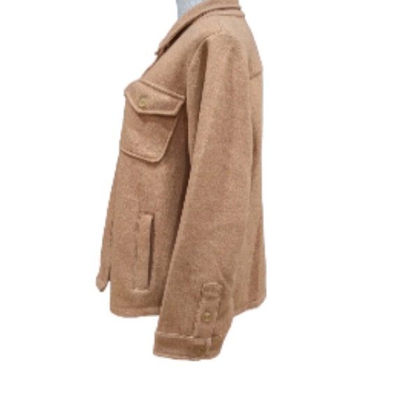 J. Crew | Women’s Shirt Jacket | Tan Wool Blend Button down Shacket | Size Med - Picture 10 of 16